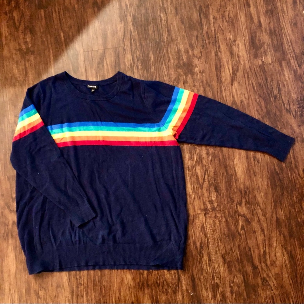 Navy blue rainbow sweater